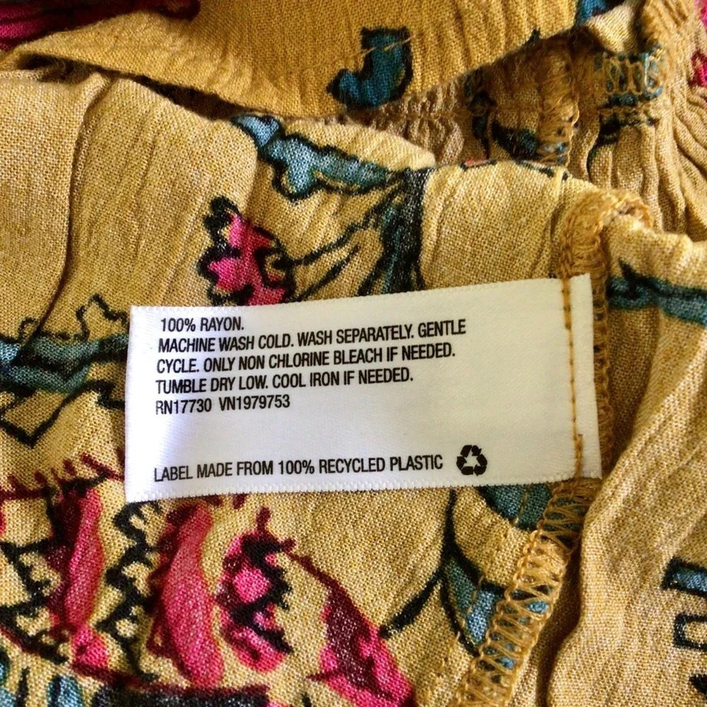 Knox Rose Golden Yellow Floral Boho Midi Dress with Pockets - Size Medium - Picture 8 of 10